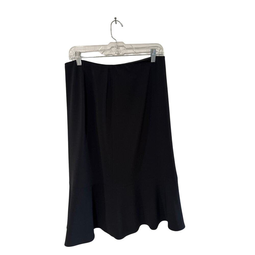 Jaeger Midi Black Zipper Skirt Sexy Wavy Hem - Size: Approx 8-10